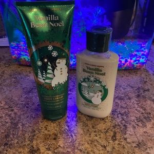 Vanilla Bean Noel body cream and body lotion.